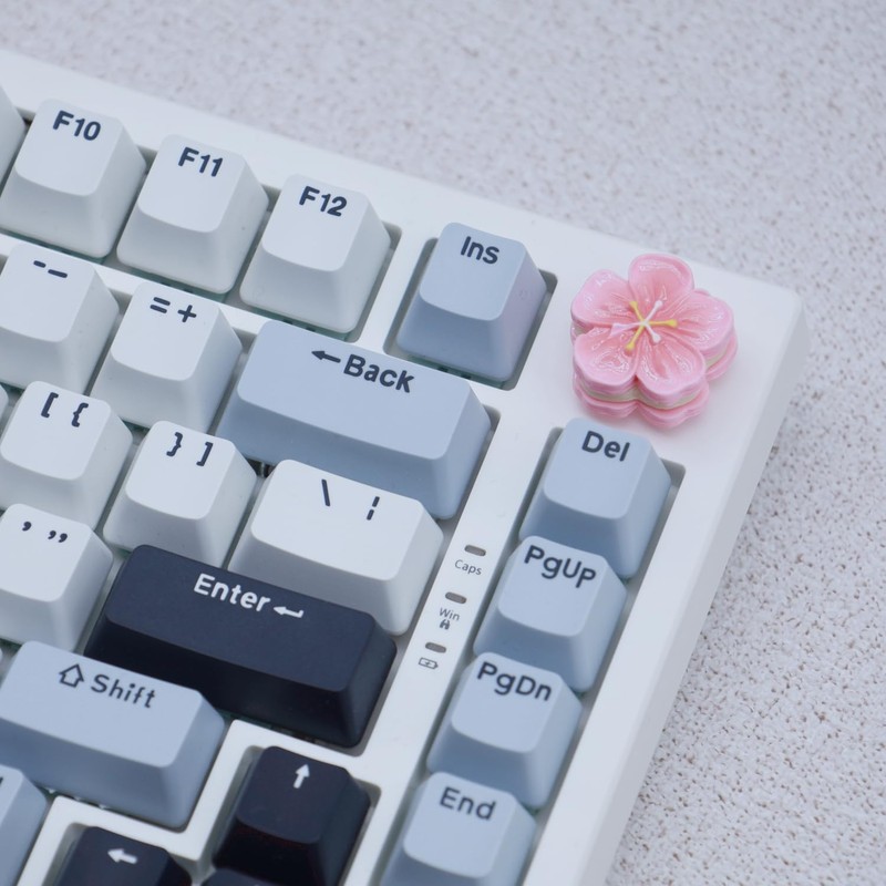 Cmokifuly Rotary Knob for Mechanical Keyboard, Handmade Resin Cute Sakura