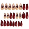 Fall Press on Nails Almond Shape Fake Nails Full Cover