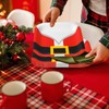 JarThenaAMCS 60Pcs Christmas Square Paper Plates Santa Elf Snowman Gingerbread