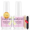 15ml Gel Nail Polish Base and Top Coat-2 Large Capacity,