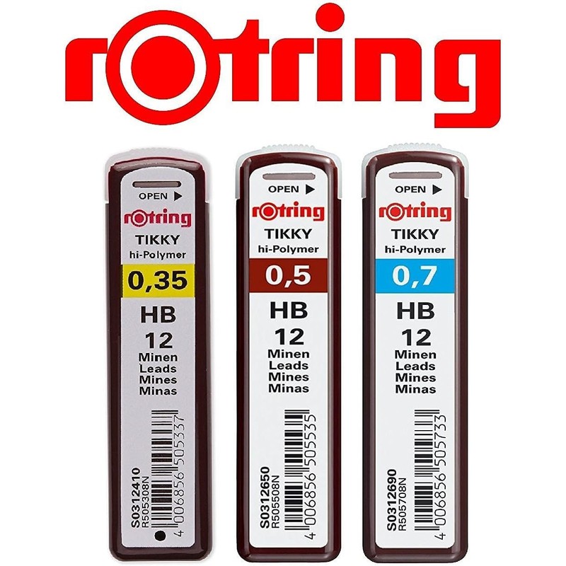rOtring Hi-Polymer Leads Set of 3 Packs of 12 Leads