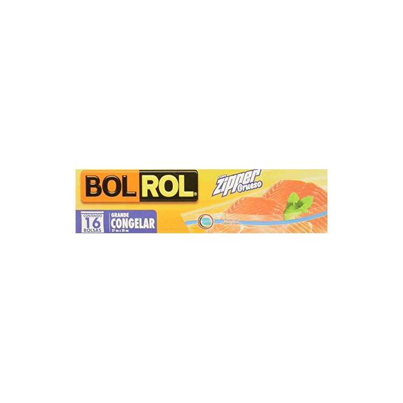 Bol Rol Bolsas Herméticas con Zipper Grueso Congelar, color Transparente,
