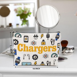 BQXH Cable Chargers Organizer Makeup Bag for Women, Portable Cosmetic Bag Travel Organizer Charging Cord Electronics Accessories Storage Makeup Pouch, Birthday Christmas Gifts for Women