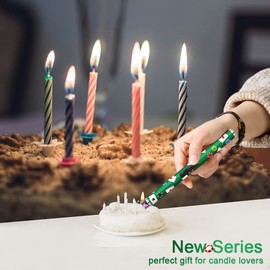 SUPRUS Electric Candle Lighter USB Type C Rechargeable Lighter with Upgraded LED Battery Display Safety Switch Flameless Plasma Windproof for Candle Cooking BBQs Fireworks (Casino)