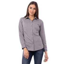 Chef Works Women's Modern Chambray Dress Shirt, Grey, Small
