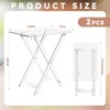 Beeveer 2 Pcs Acrylic Foldable TV Dinner Table Clear Small
