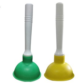 Coralpearl シンク ラバーカップ 排水口 小、 キッチン 詰まり すっぽんポンプ ちっちゃい、 浴室洗面台つまりとりスッポン ミニ、トイレプランジャー、toilet plunger 便器 掃除 解消道具、シャワー浴槽 吸引ゴムカップ 配管、風呂のしゅぽしゅぽ、4インチ カップ 9インチ バーハンドル （緑 + 黄色）