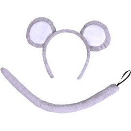 Bristol Novelty DS157 Ears and Tail Mouse Costume Set, Unisex-Child, Grey, One Size