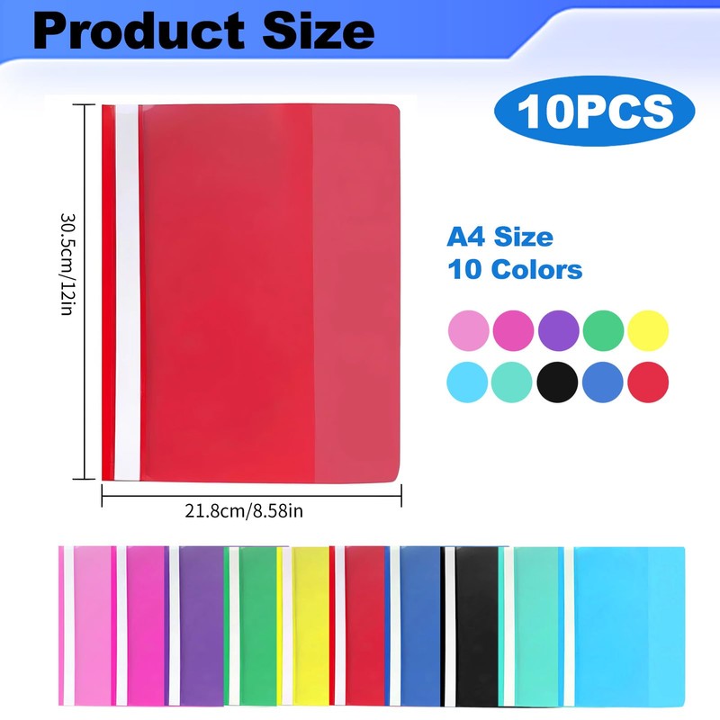 10 PCS A4 Project Folder Plastic Display Folders Presentation Folders