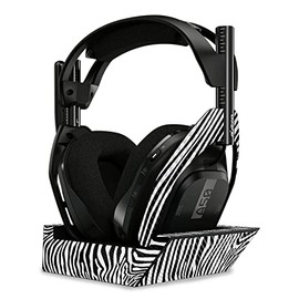 MightySkins Carbon Fiber Skin Compatible with Astro A50 Wireless Headphones + Base Station (Gen 4) - Black Zebra | Protective, Durable Textured Carbon Fiber Finish | Easy to Apply | Made in The USA