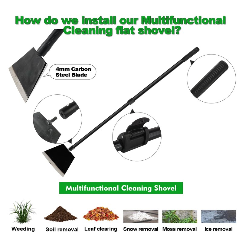Smarkey Floor Scraper, Garden Scraper Shovel, Cleaning Remove Tool With