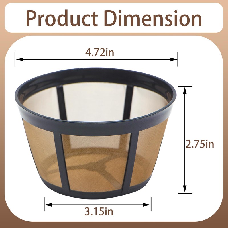Aolleteau 2 Pack Reusable Coffee Filter Replacement for BUNN 8