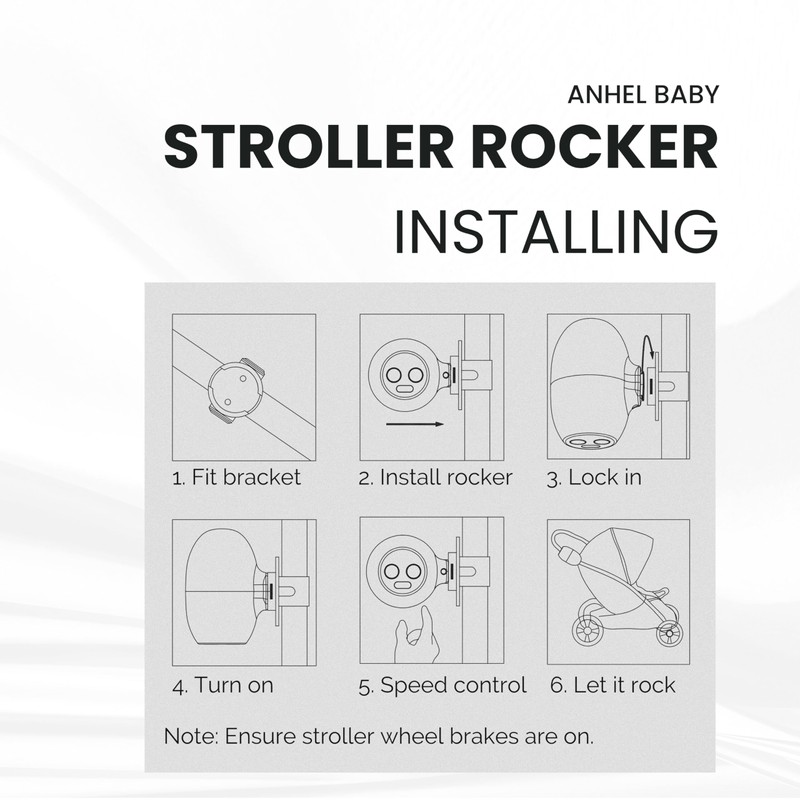 Rechargeable Stroller Pram Rocker, Portable Weatherproof Baby Sleep Device, Fits