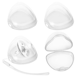 Nisxabebe Pacifier Case,4 Pack BPA Free Pacifier Holder Case with Lanyard for Diaper Bag,Pacifier Container Box for Baby Binky Nipple Travel,Essential Pacifier Accessories,Easy to Clean,Transparent