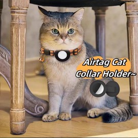 AirTag Case for Cat Collar, 2 Pieces Airtag Cat Collar Holder, Cat Airtag Case, Airtag Case Collar Cat, Cat Collar Holder, Waterproof Protective Cover for Pet Collar