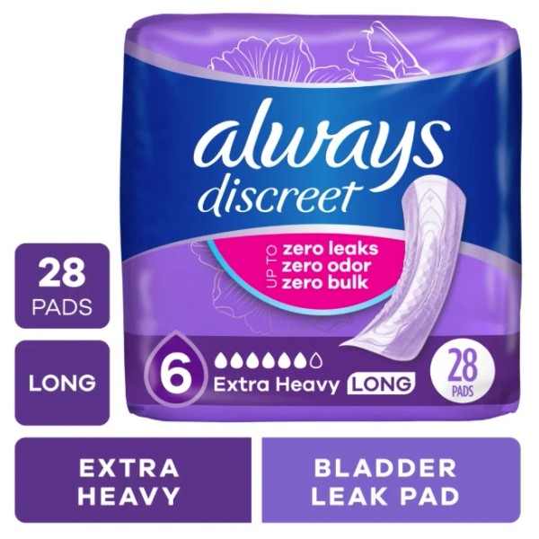 Unbranded Always Discreet Extra Heavy Long Incontinence Pads, 28 Count