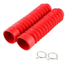 1 Pair Motorcycle Fork Protector Bellows Motorcycle Fork Bellows Fork Cover Rubber Fork Cover Shock Gaiters Cover for CQR ATV Dirt Bike 205 x 42 mm (Red)
