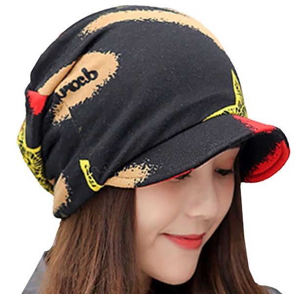 LEX STANDARD CH053 Summer Knit Hat with Star Pattern Brim