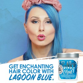 Punky Lagoon Blue Semi Permanent Conditioning Hair Color, Non-Damaging Hair Dye, Vegan, PPD and Paraben Free, Transforms to Vibrant Hair Color, Easy To Use and Apply Hair Tint, lasts up to 35 washes, 3.5oz