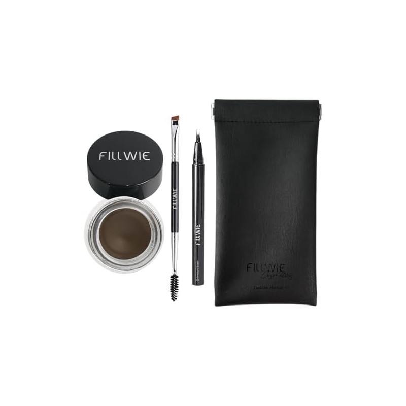 Kit de pomada para cejas, lápiz líquido para cejas con