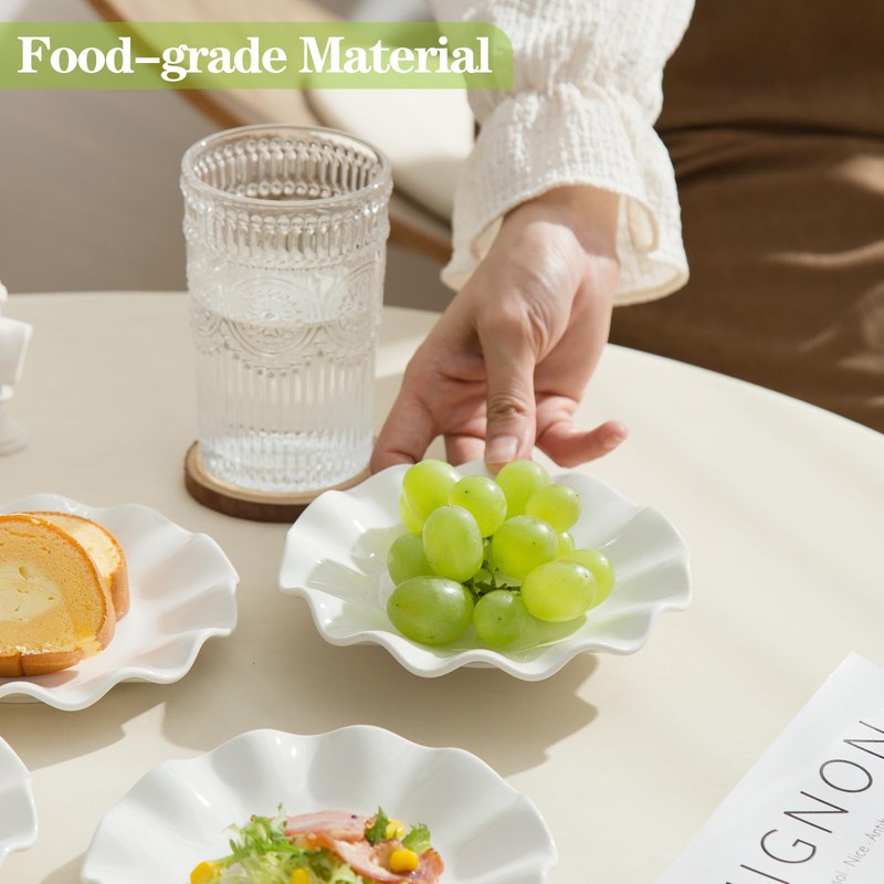 TAMAYKIM 18 Pieces 6 Inch Porcelain Dinner Plates, Small Dessert