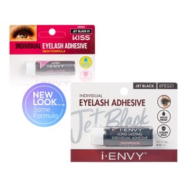i-Envy Semi-Permanent Lash Glue Adhesive for Individual Cluster Lashes & Lash Extension, Waterproof Strong Hold, Long-Lasting Up to 2 Weeks, Latex-Free, Perfect for Sensitive Eyes (Black, 2 Pack)
