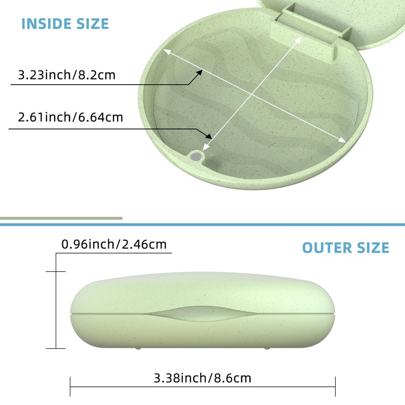 Ralegy Retainer Case, Slim Aligner Case, Natural wheat straw material
