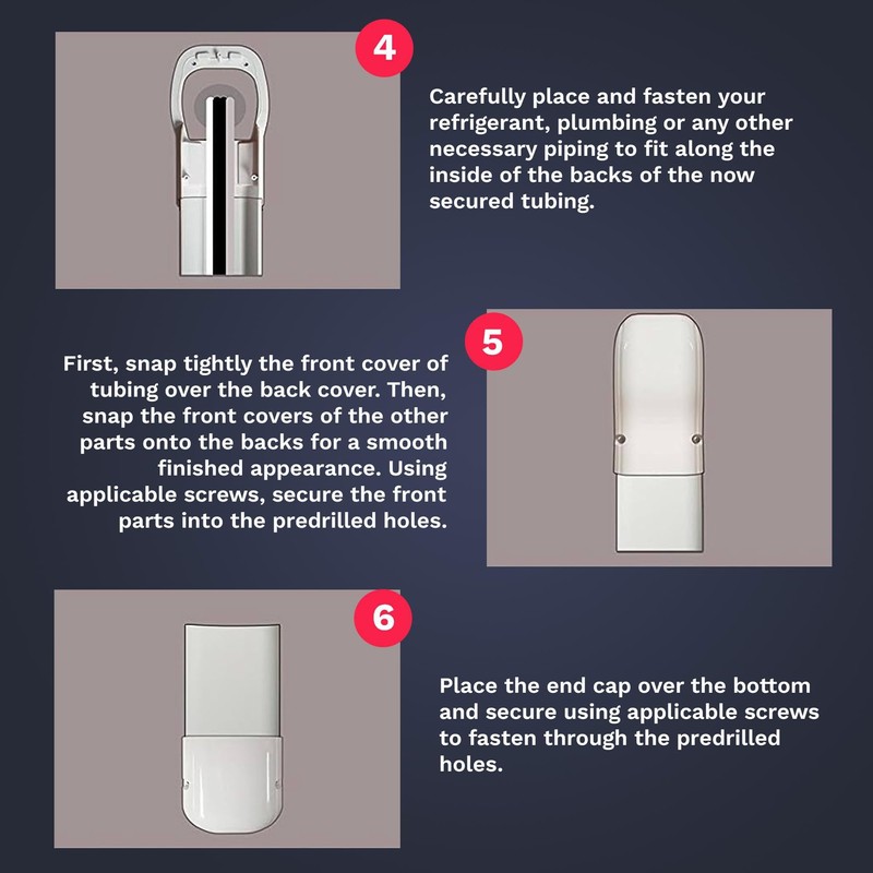 DuctlessAire - Mini Split Line Set Cover Kit - Paintable