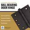 Embassy Door Hinge Solid Brass - 4.5 x 4.5 Inch,
