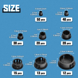 SPEEDWOX 200個セット ホールプラグ プラスチック製穴プラグ ロック穴プラグ 5mm 6mm 8mm 10mm 13mm 16mm 19mm 25mm 8サイズ フラッシュタイプ 丸型 パネルスナップイン 穴キャップ ノックアウトロッキングプラグ スレッド保護キャップ 家具パネル用