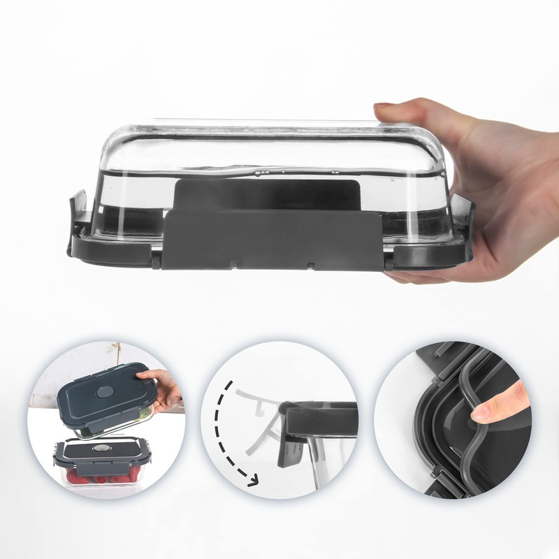 HAKEEMI 10 Pack Glass Food Storage Containers with Lids, Airtight