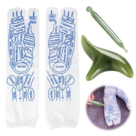 SHPUJUN Reflex Zone Socks Set Foot Reflex Zones, Emerald Green Set