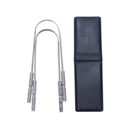 TONGUE SCRAPER for Adults, Twin Pack With Easy To Carry Case, Tongue Cleaner For Oral Care & Hygiene.