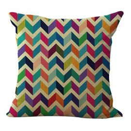 ChezMax Throw Pillow Covers Abstract Cushion Cover Cotton Linen Chair Back Cushion Cover Geometric Pillowslip Decorative Pillowcase for Sofa Couch Bed Chair 18X18