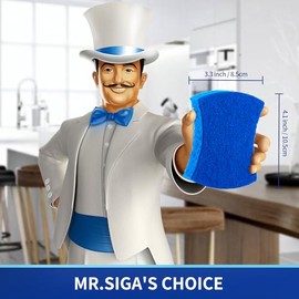 MR.SIGA Esponja Exfoliante de celulosa antiarañazos para Cocina, Doble Cara, 12 Unidades