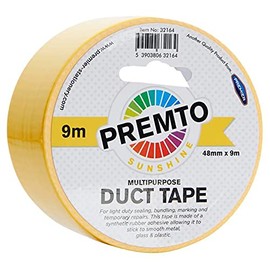 Premier Stationery Premto Multi-Purpose Tape Perfect for a Variety of Arts and Crafts Projects 48mm x 9m Beautiful Sunshine Colour