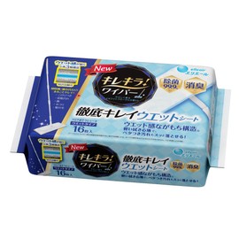 Elleair Kirekira! Wiper Wet Sheets, 16 Sheets, 7.9 x 11.8 inches (200 x 300 mm), Thoroughly Clean