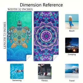 2 Pack Adult Microfiber Oversized Beach Towels Set 72”x32” Quick Dry Soft Absorbent Sand Free Large Towel for Swimming Pool Swimmers Sports Yoga Camping Travel Vacation Essential Accessories