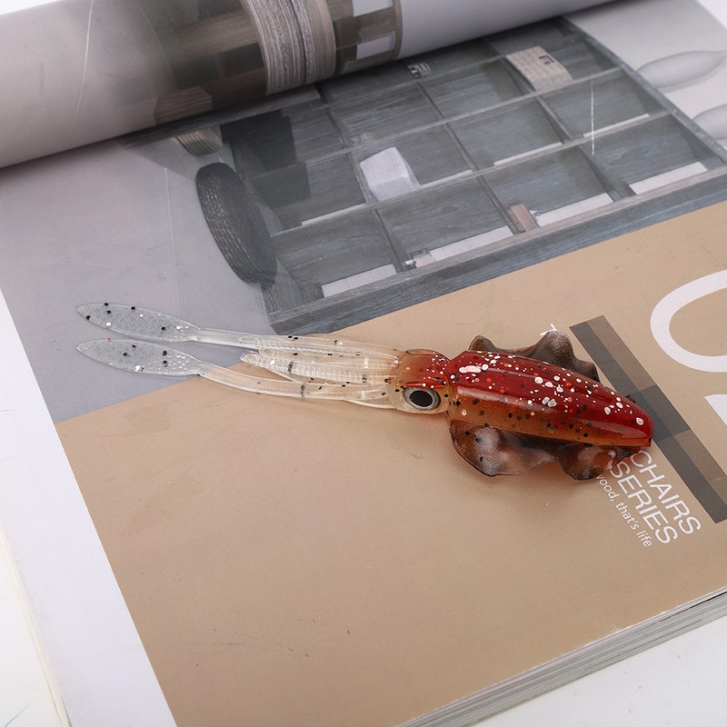 PVC Artificial Simulation Soft Squid Jig Shape Luminous Lure Fish