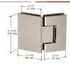 C.R. Laurence CRL Brushed Nickel Vienna 045 Series 135 Degree Glass-to-Glass Hinge V1E045BN