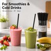 100Pcs 6x190mm Plastic Straws,Black Straws