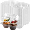 PLMMOUT 50Pack 2 Compartment Cupcake Containers,Stackable Cupcake Boxes,2 Cavity Clear