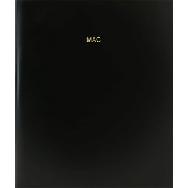 BookFactory Mac Log Book/Journal/Logbook - 120 Page, 8.5"x11", Black Hardbound (XLog-120-7CS-A-L-Black(Mac Log Book))