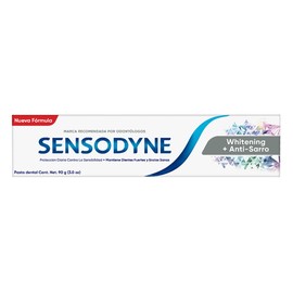 Sensodyne Pasta Dental Blanqueadora Whitening y Anti-sarro para Dientes Sensibles, 90g