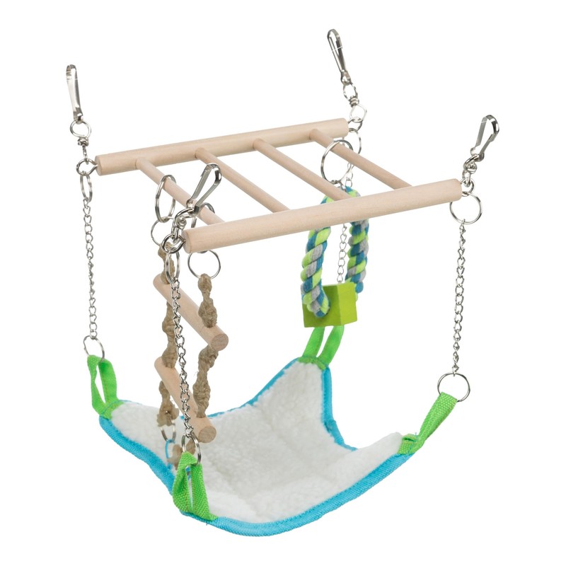 TRIXIE Small Animal Suspension Bridge, Hanging Cage Accessory with Hammock