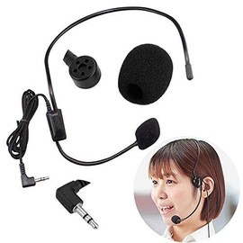 Rosebe Outlet Head Microphone Wired Type Head Mount, 3.5MM 90 Degree Interface Black