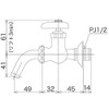 KVK K112SPZ Double Mouth Horizontal Faucet with Outdoor Hose Connection Nozzle for Cold Areas