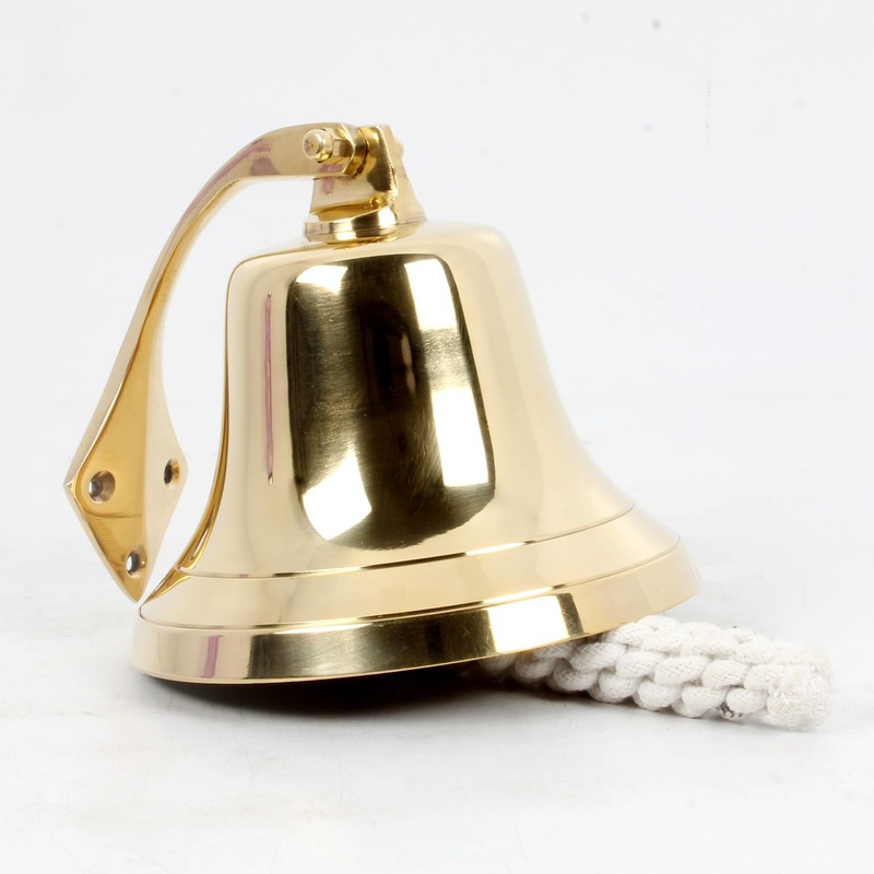 5" Solid Brass Wall Mounted Bell Nautical Ships Bell Hanging