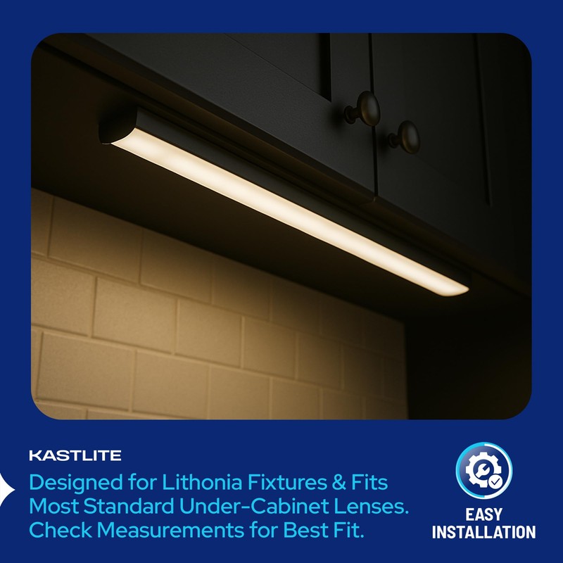 KastLite Curved Under Cabinet Light Cover Replacement | White Ribbed