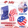 4th of July Bow Hair Clips 8inch American Flag Hair